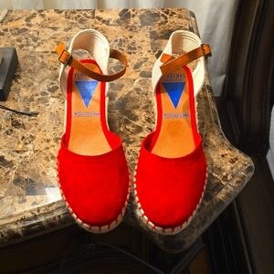 FUN Verbenas 100% Made In Spain Espadrille Wedge Sandals Size 8